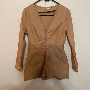 Tan long sleeve romper